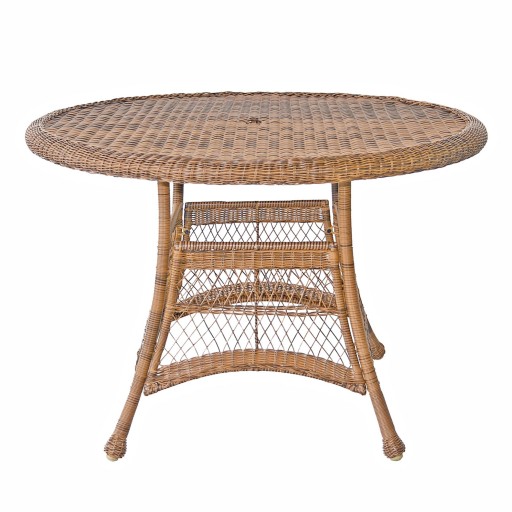 Honey Wicker 44 Inch Round Dining Table