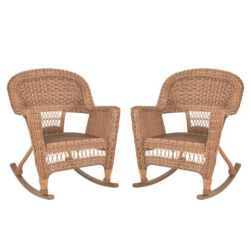 Honey Rocker Wicker Chair Without Cushion -  Set of 2