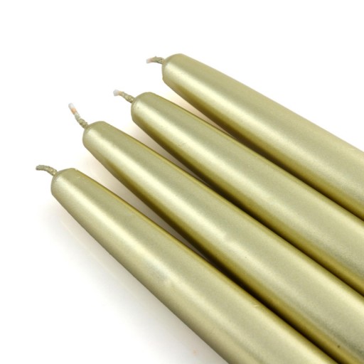 6 Inch Metallic Gold Taper Candles (144pcs/Case) Bulk