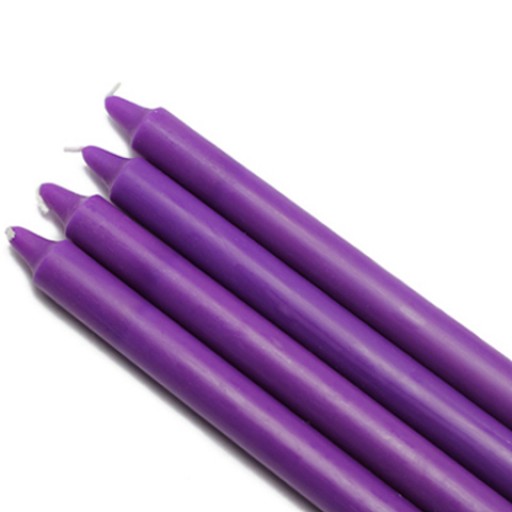10 Inch Purple Straight Taper Candles (1 Dozen)