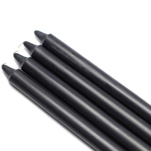 10 Inch Black Straight Taper Candles (1 Dozen)