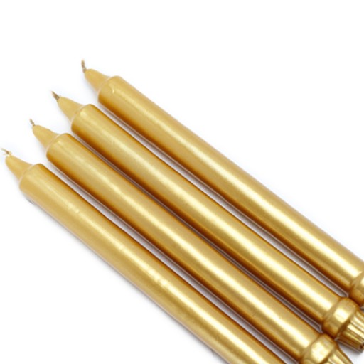 10 Inch Metallic Formal Dinner Taper Candles (144pcs/Case) Bulk