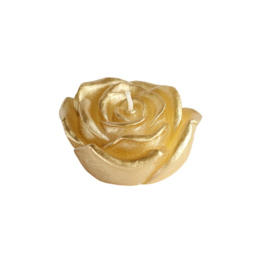 3 Inch Metallic Gold Rose Floating Candles (12pc/Box)