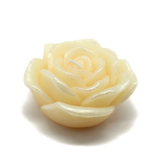 3 Inch Ivory Rose Floating Candles (12pc/Box)