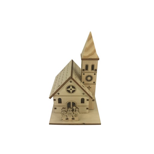 Plywood Small House with Lights