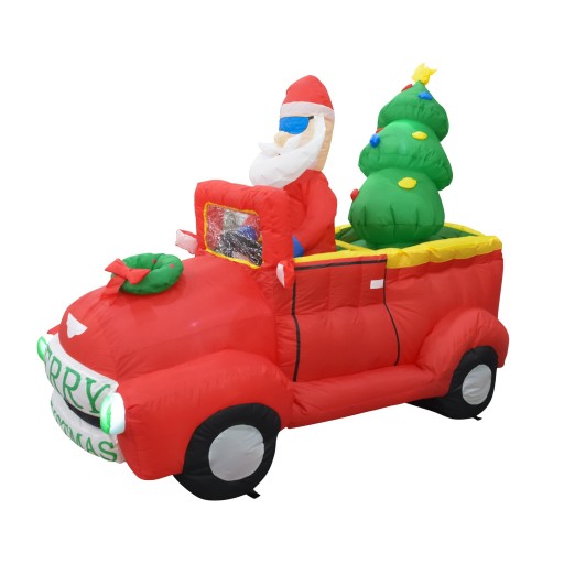 7FT Santa In Red Trunk With Christmas Santa on Car
