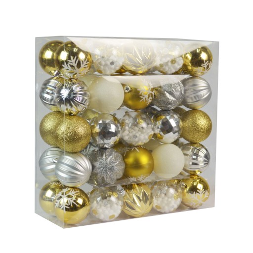 50 Pk Christmas Ornament Tinsel Town Dec Orn Set
