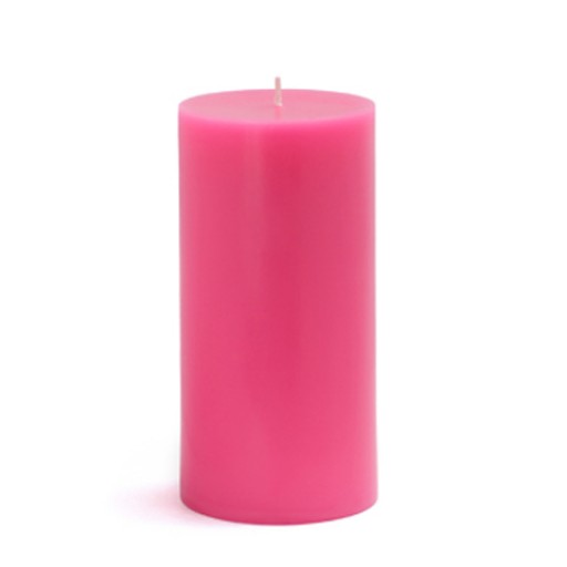 3 x 6 Inch Hot Pink Pillar Candle