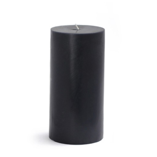 3 x 6 Inch Black Pillar Candle