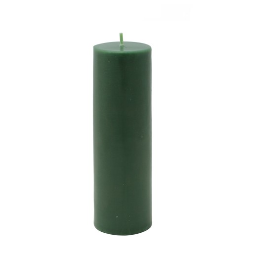 2 x 6 Inch Hunter Green Pillar Candle