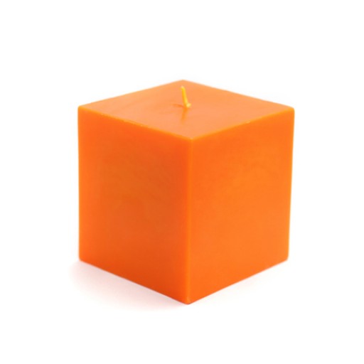 3 x 3 Inch Orange Square Pillar Candles