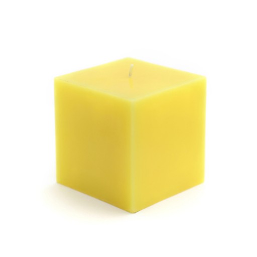 3 x 3 Inch Yellow Square Pillar Candles