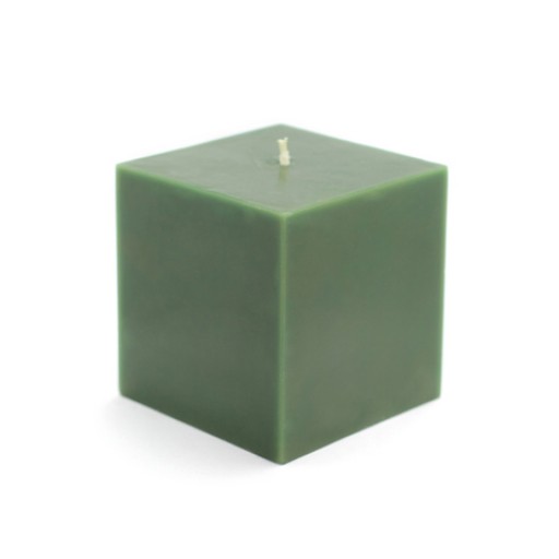3 x 3 Inch Hunter Green Square Pillar Candles