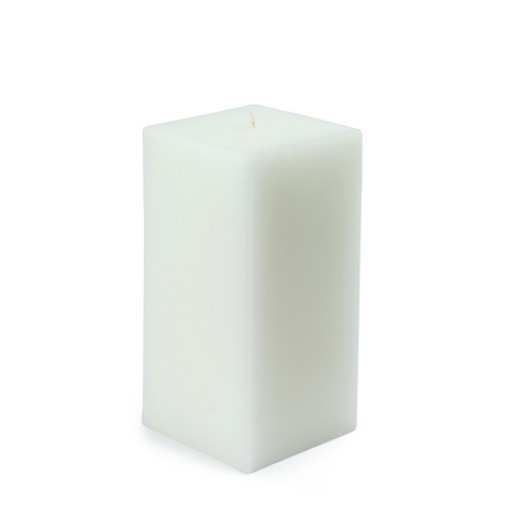 3 x 6 Inch White Square Pillar Candle