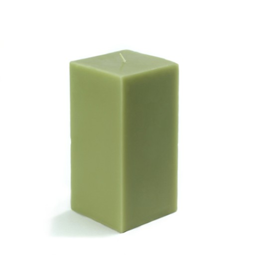 3 x 6 Inch Sage Green Square Pillar Candle