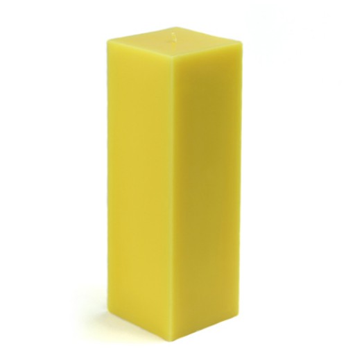 3 x 9 Inch Yellow Square Pillar Candle