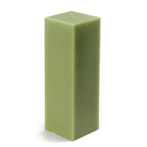 3 x 9 Inch Sage Green Square Pillar Candle