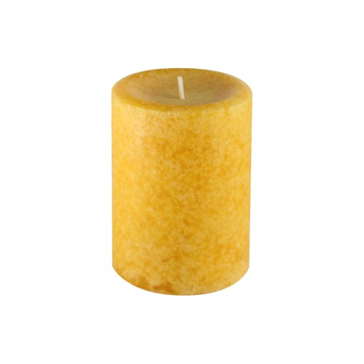 3 Inch x 4 Inch Pumpkin Spice Mustard Scented Pillar Candle