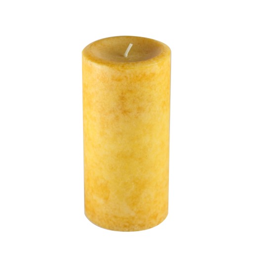 3 Inch x 6 Inch Pumpkin Spice Mustard Scented Pillar Candle