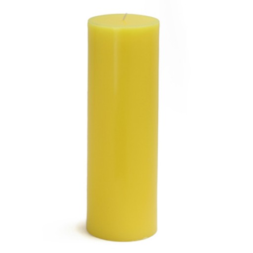 3 x 9 Inch Yellow Pillar Candles (12pcs/Case) Bulk