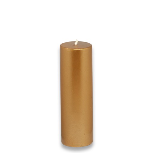 2 x 6 Inch Metallic Bronze Gold Pillar Candle