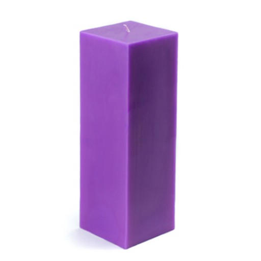 3 x 9 Inch Purple Square Pillar Candle (12pcs/Case) Bulk