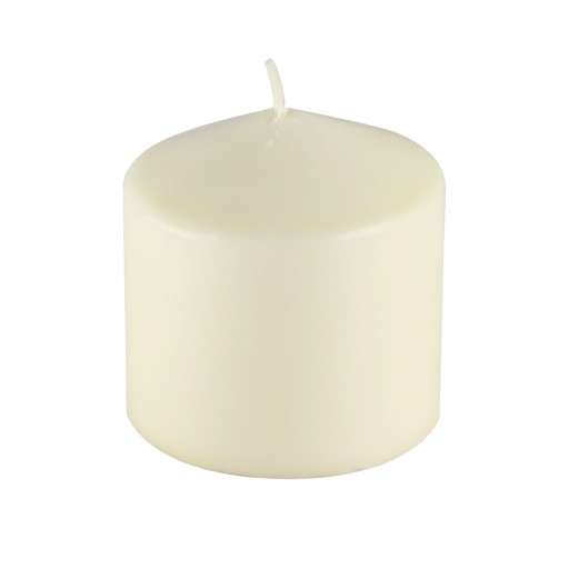 3 x 3 Inch Ivory Pressed and Over-Dipped Pillar Candle (12pcs/Case)