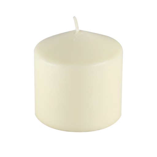 3Pack 3 Inchx 3 Inch Ivory Pressed and Over-Dipped Pillar Candles (12pcs/Case)