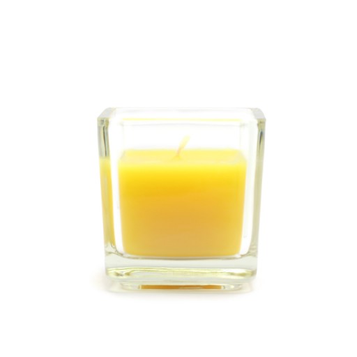 Yellow Citronella Square Glass Votive Candles (96pcs/Case) Bulk