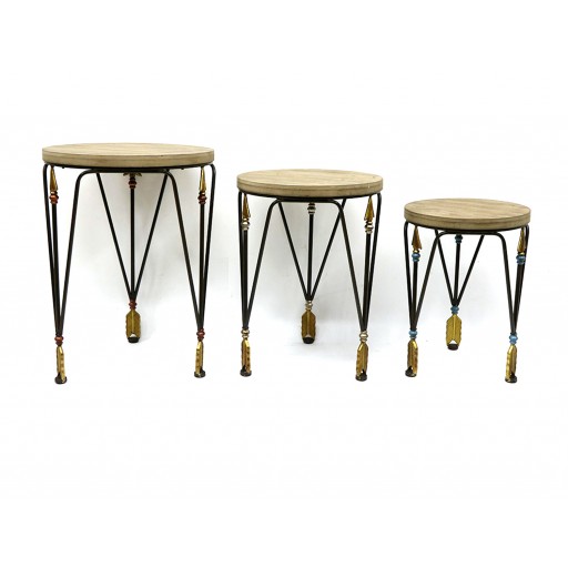 Yahud Metal Decor Stand (Set of 3)