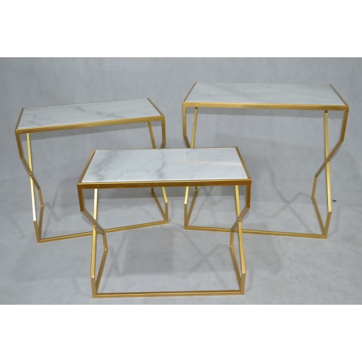 Set of 3 Metal Side Table