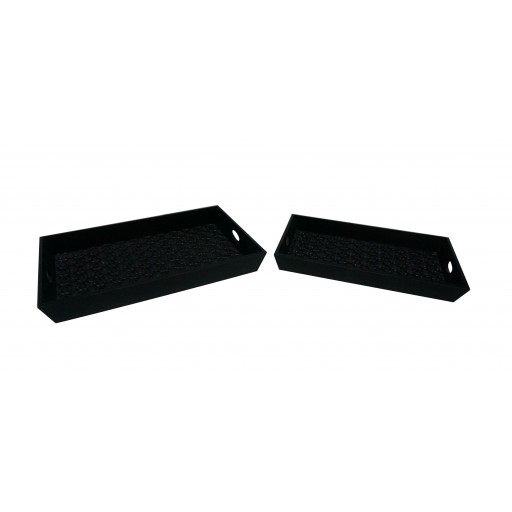 Grace Wood Tray-Set of 2