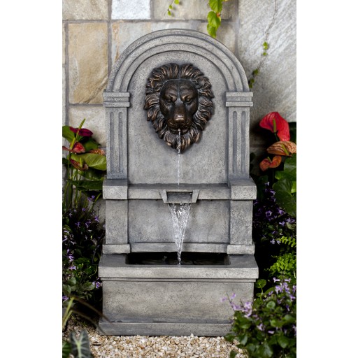 Classic Lion Face Stone Finish Wall Water Fountain