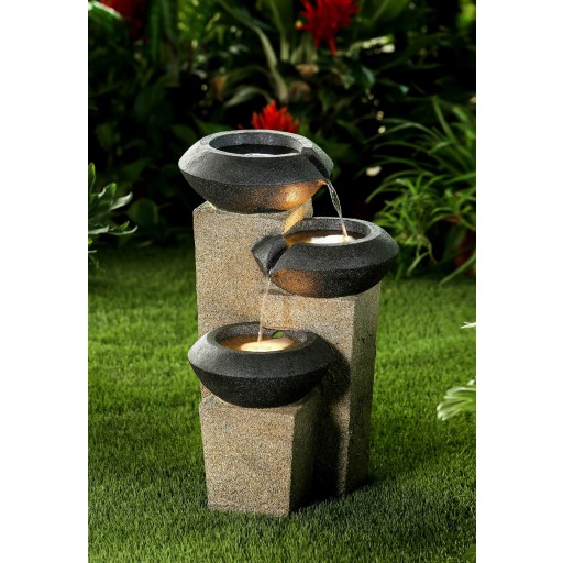 Three-Tiered Modern-Style Illuminated Water Fountain