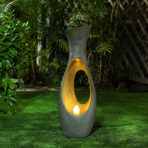 Vase Shape Fountain with Led Light