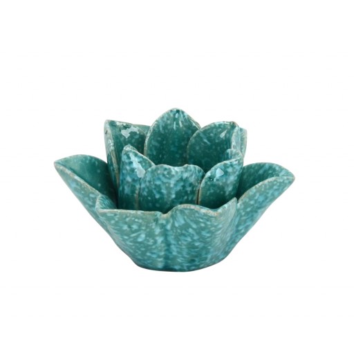 5 Inch T-Light Holder- Green Leaf