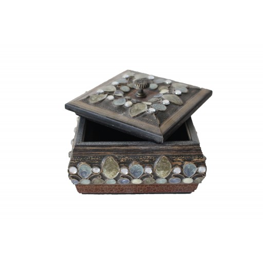 Small Brown Square Pattern Wood Box