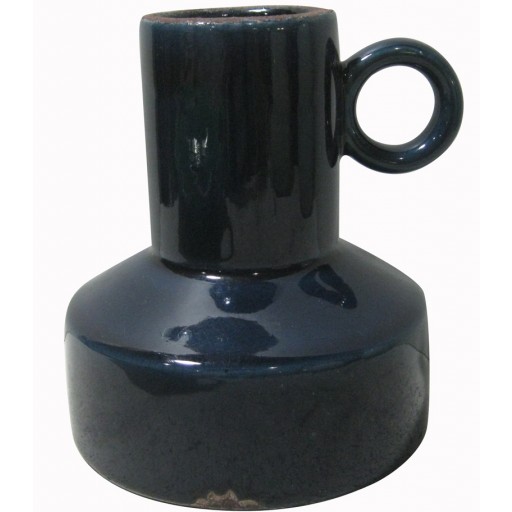 6" Blue Vase with Single Handle