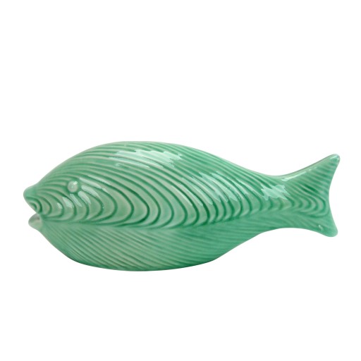 Nisibis 11" Jade colored Decorative Ceramic Fish