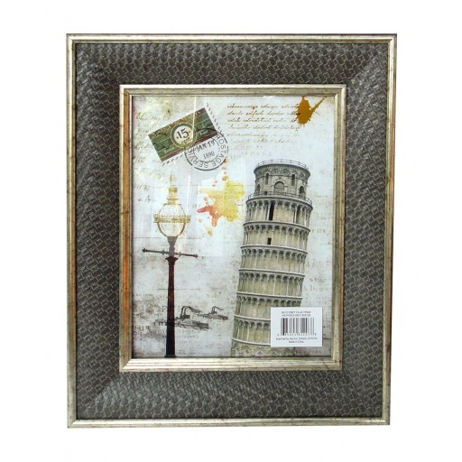 8 Inch x 10 Inch Gray Patterned Photo Frame
