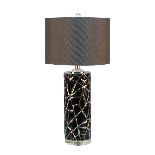 27.75 Inch H Ceramic Table Lamp with Crystal Base