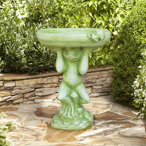 25inch Frog  Birdbath