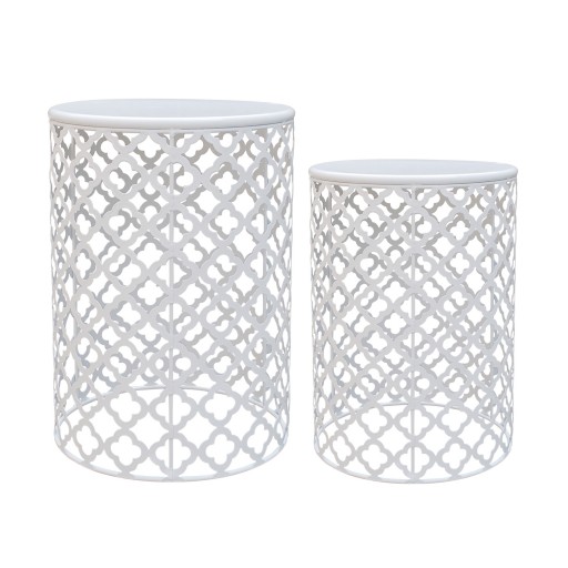Angel Set of 2 White Side Table