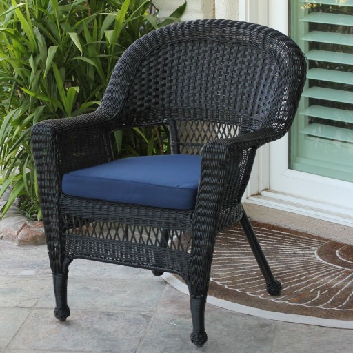 Black Wicker Chair With Cushion
