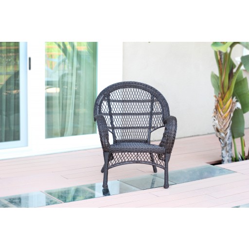 Santa Maria Espresso Wicker Chair Without Cushion - Set of 4