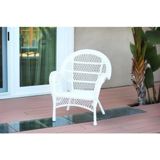 Santa Maria White Wicker Chair Without Cushion - Set of 4
