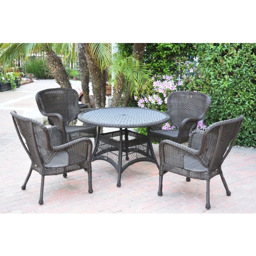 5pc Windsor Espresso Wicker Dining Set Without Cushion