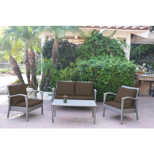 Meredith 4 Peces Conversation Set with 2 Inch Brown Cushion