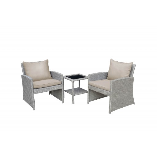 Mirabelle 3 Pieces Bistro Set with 2 Inch Tan Cushion