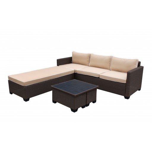 Saint Helena 5pcs Conversation set with Tan Cushions